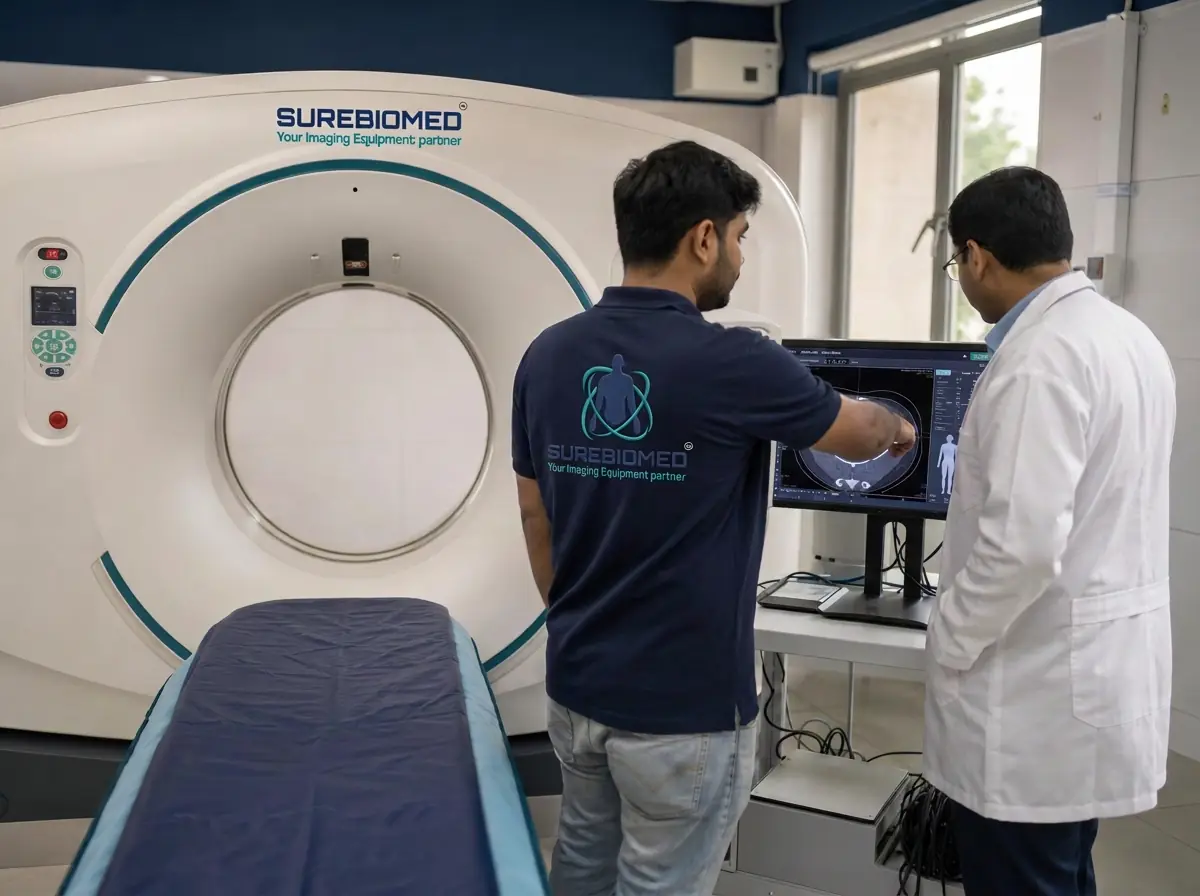 SureBiomed service engineers maintaining imaging equipment